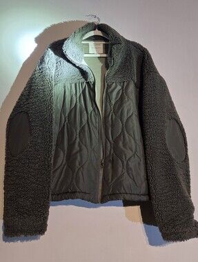 Thread & Supply Olive Green Sherpa Quilted Jacket